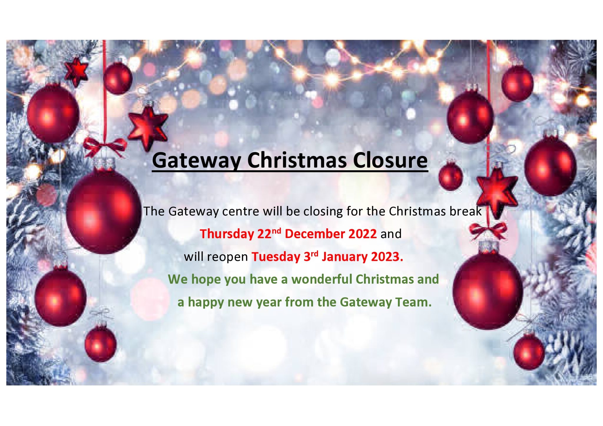 Christmas Break The Gateway Centre